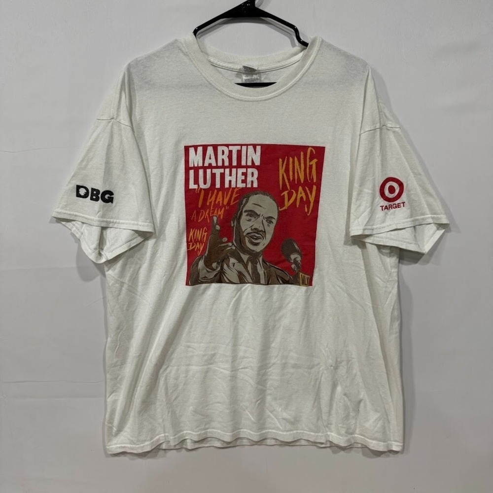 Gildan MLK Day Tee Men's XL White Martin‎ Luther King Graphic Target Promo